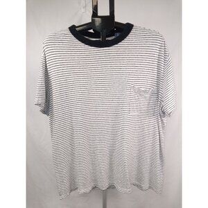 Goodfellow and Co. Men's White/Black Short Sleeve Striped Shirt Size XXL